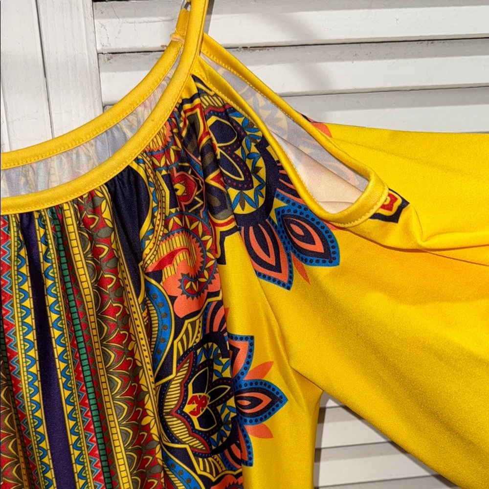 Colorful Patterned Mini Dress - Picture 3 of 7